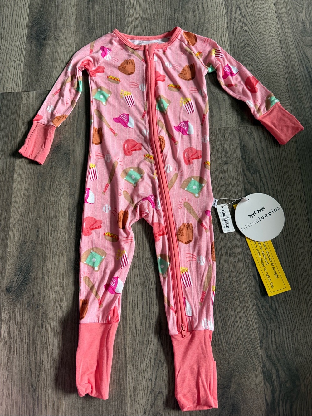 Little sleepies pink all stars zippy